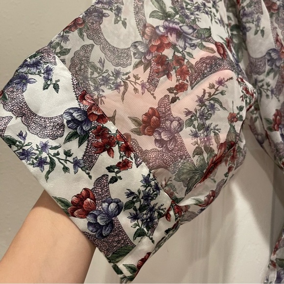 Vintage Victoria Secret Gold Label Floral Robe OS Boho Whimsical Fairy Sexy - Picture 3 of 6